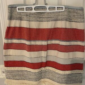 J. McLaughlin Red and Cream Striped Mini Skirt